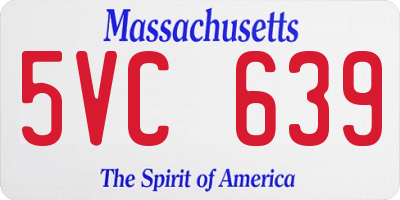 MA license plate 5VC639