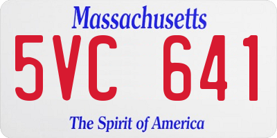 MA license plate 5VC641