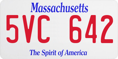 MA license plate 5VC642