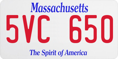 MA license plate 5VC650
