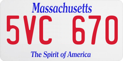 MA license plate 5VC670