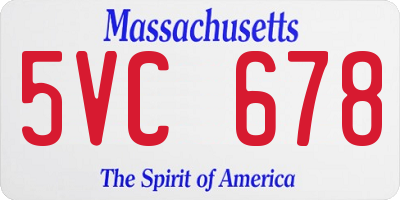 MA license plate 5VC678