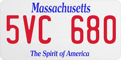 MA license plate 5VC680