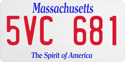 MA license plate 5VC681