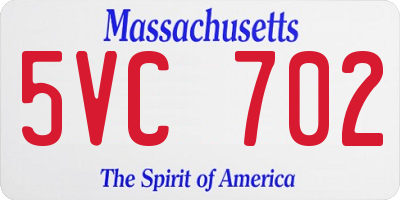 MA license plate 5VC702