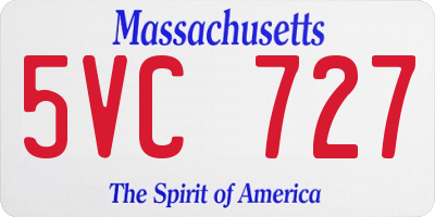 MA license plate 5VC727