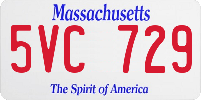 MA license plate 5VC729
