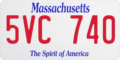 MA license plate 5VC740