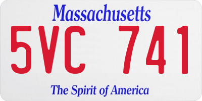 MA license plate 5VC741