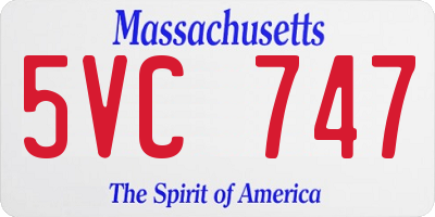 MA license plate 5VC747