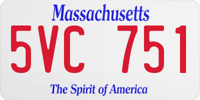 MA license plate 5VC751
