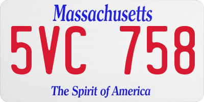 MA license plate 5VC758