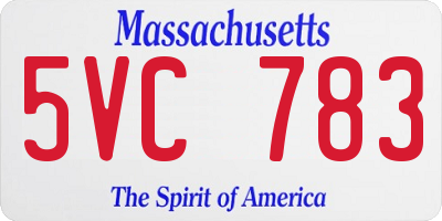 MA license plate 5VC783
