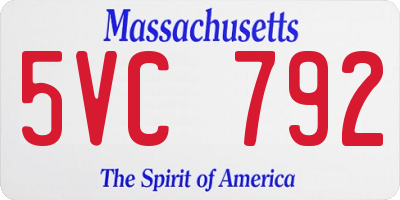 MA license plate 5VC792