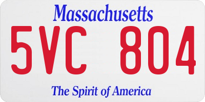 MA license plate 5VC804