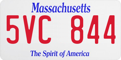 MA license plate 5VC844
