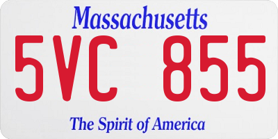 MA license plate 5VC855