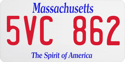 MA license plate 5VC862