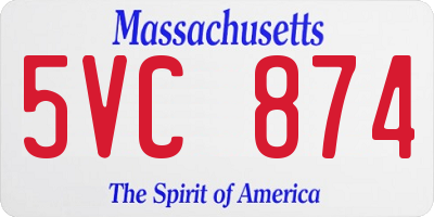 MA license plate 5VC874