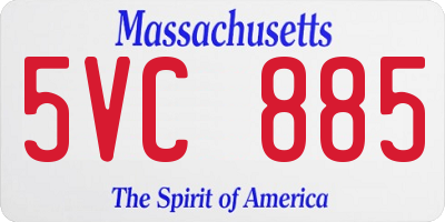 MA license plate 5VC885