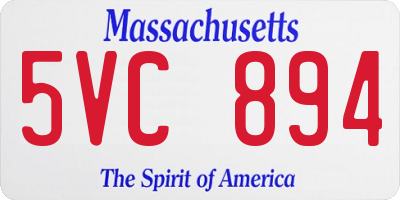 MA license plate 5VC894