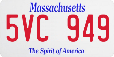 MA license plate 5VC949