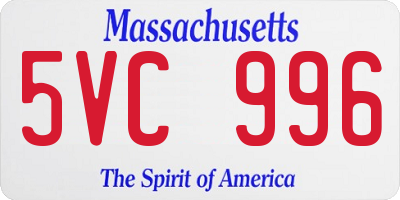 MA license plate 5VC996