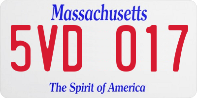 MA license plate 5VD017