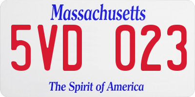 MA license plate 5VD023