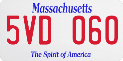 MA license plate 5VD060