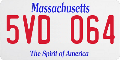 MA license plate 5VD064