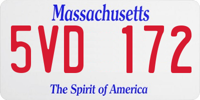 MA license plate 5VD172