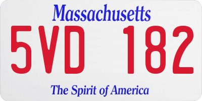 MA license plate 5VD182