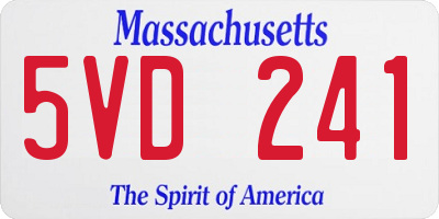 MA license plate 5VD241