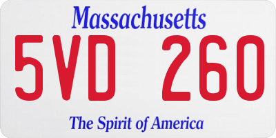 MA license plate 5VD260