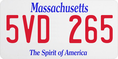 MA license plate 5VD265