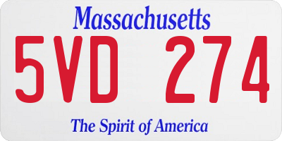 MA license plate 5VD274