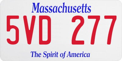 MA license plate 5VD277