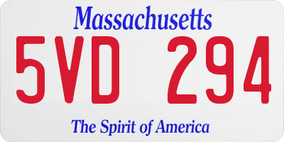 MA license plate 5VD294