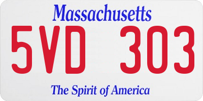 MA license plate 5VD303
