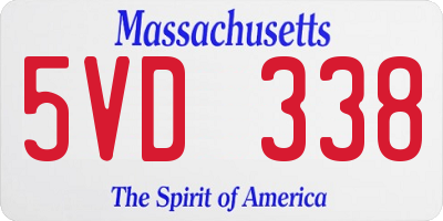 MA license plate 5VD338