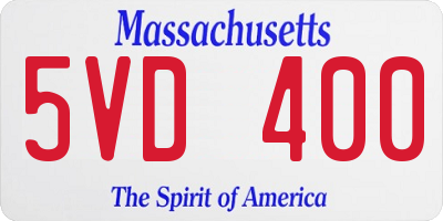 MA license plate 5VD400