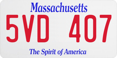 MA license plate 5VD407