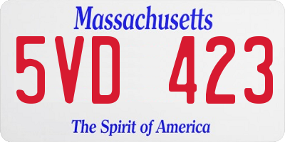 MA license plate 5VD423