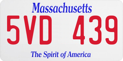 MA license plate 5VD439