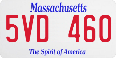 MA license plate 5VD460