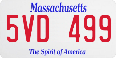 MA license plate 5VD499