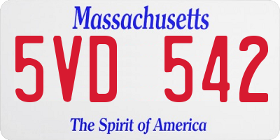 MA license plate 5VD542