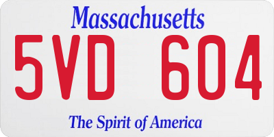 MA license plate 5VD604