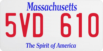 MA license plate 5VD610
